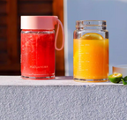 Borosilicate Glass Travel Mug with Insulated Sleeve & Integrated Handle