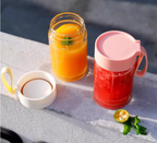 Borosilicate Glass Travel Mug with Insulated Sleeve & Integrated Handle