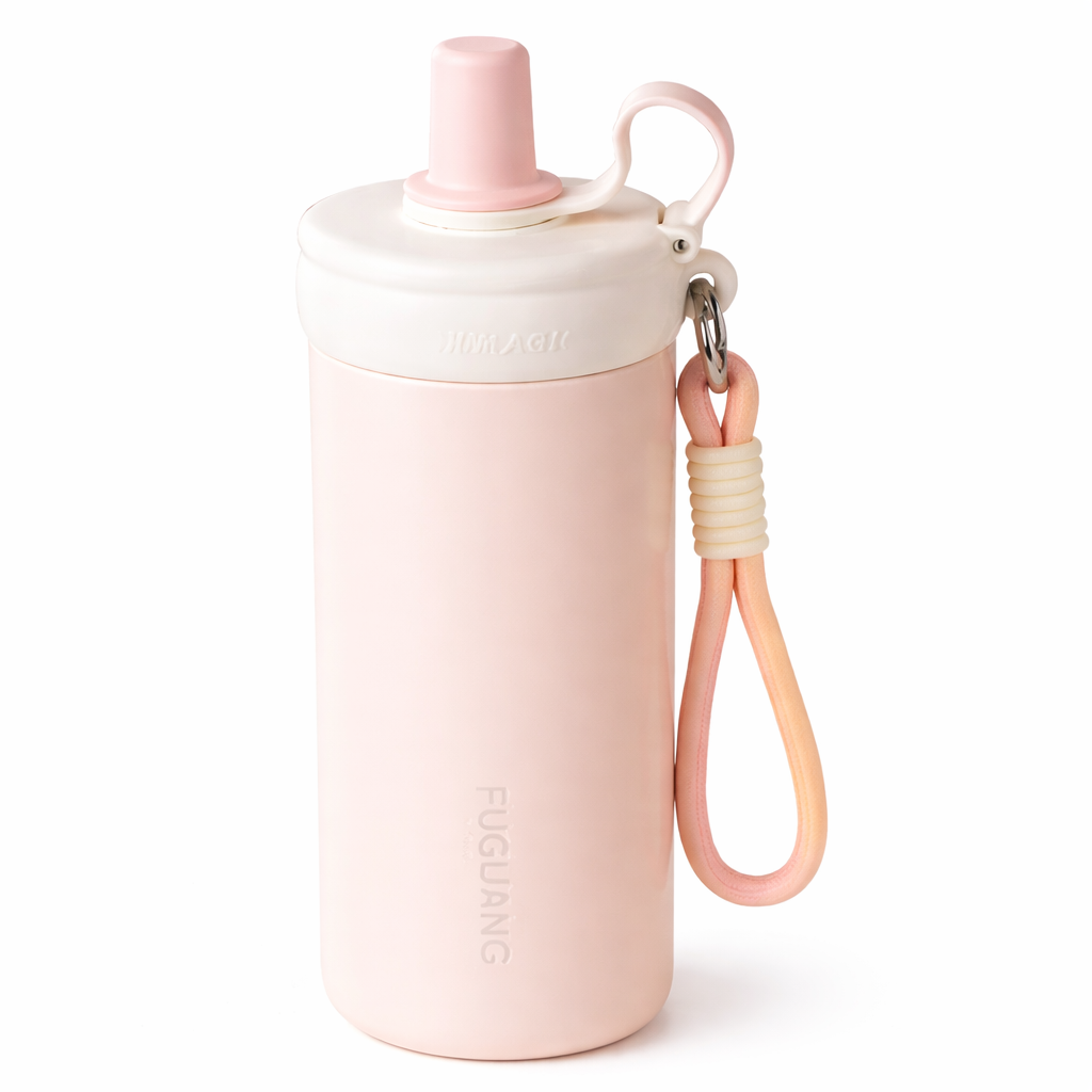 Cute Thermal Straw Bottle 620ml - 316L Steel & Tea Infuser