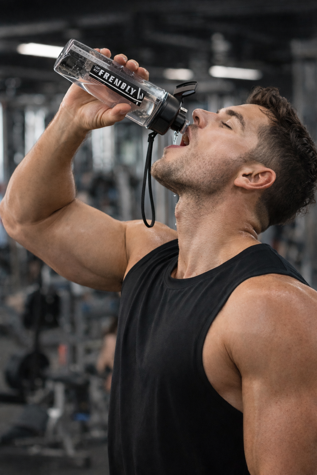 Sports Water Bottle 1000ml - BPA-Free Tritan & Straw