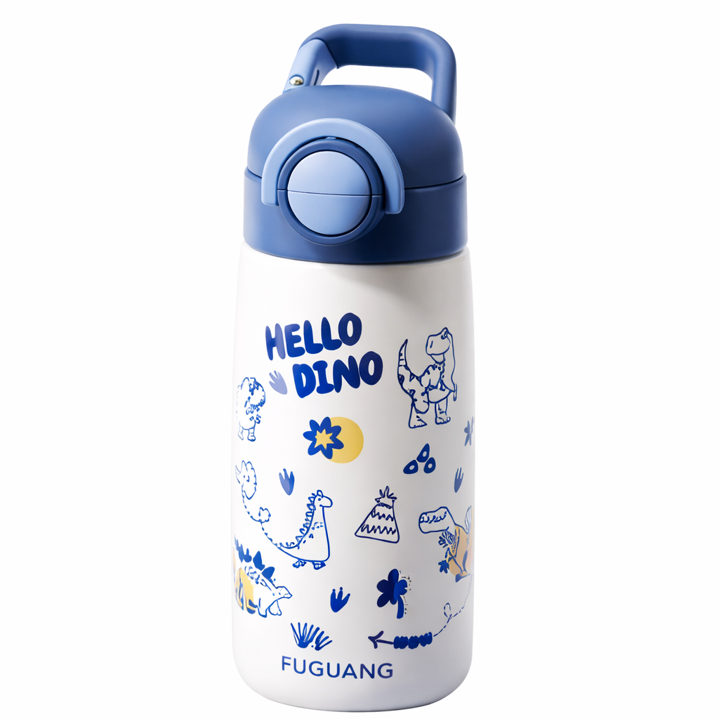 Kids Thermal Bottle 500ml - 316L Steel & Dual-Sip Straw