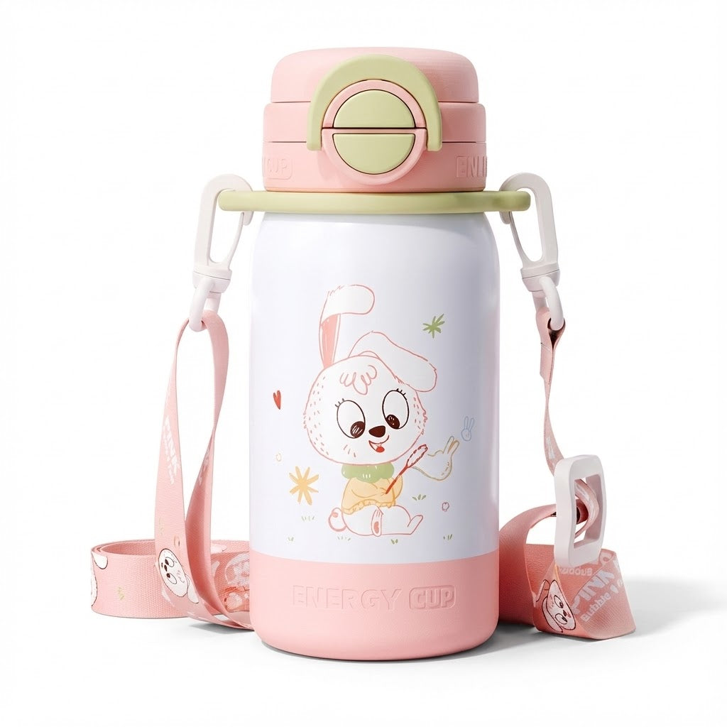 Kids Insulated Water Bottle - 316L Steel & Dual Straw 560ml