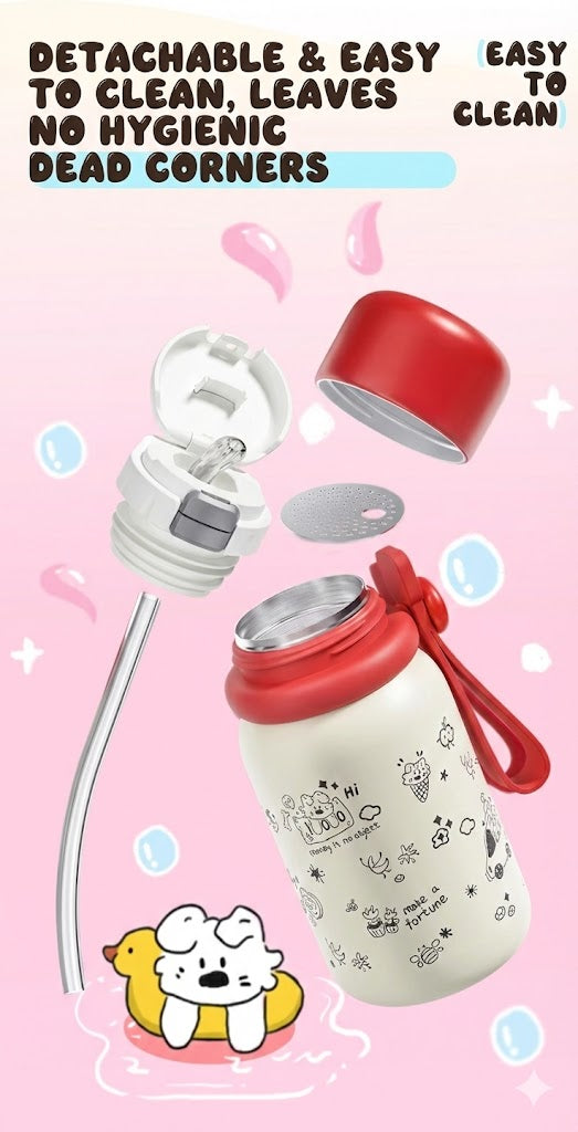 3-in-1 Insulated Bottle 520ml - Straw, Spout & Sharing Cup