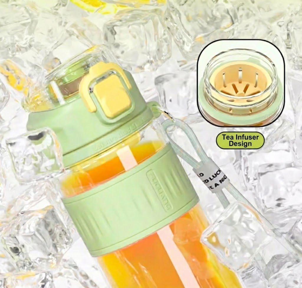 Tritan Sports Water Bottle - Leak-Proof 550ml Flask with One-Click Lid