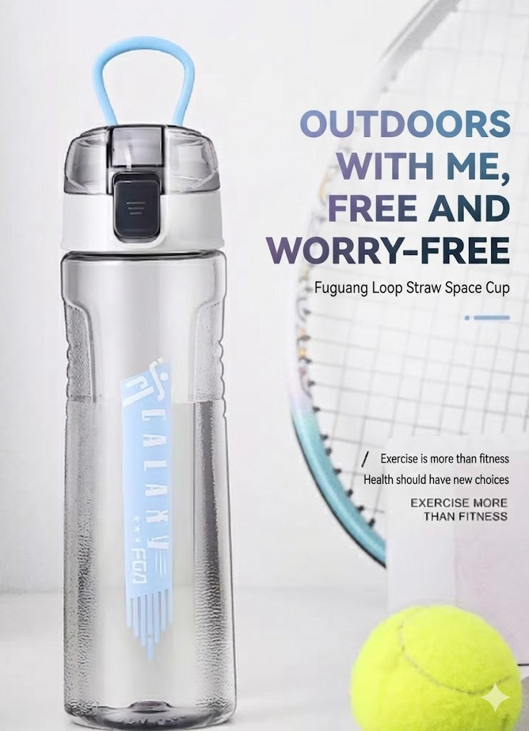 Sports Water Bottle 1000ml - BPA-Free Tritan & Straw