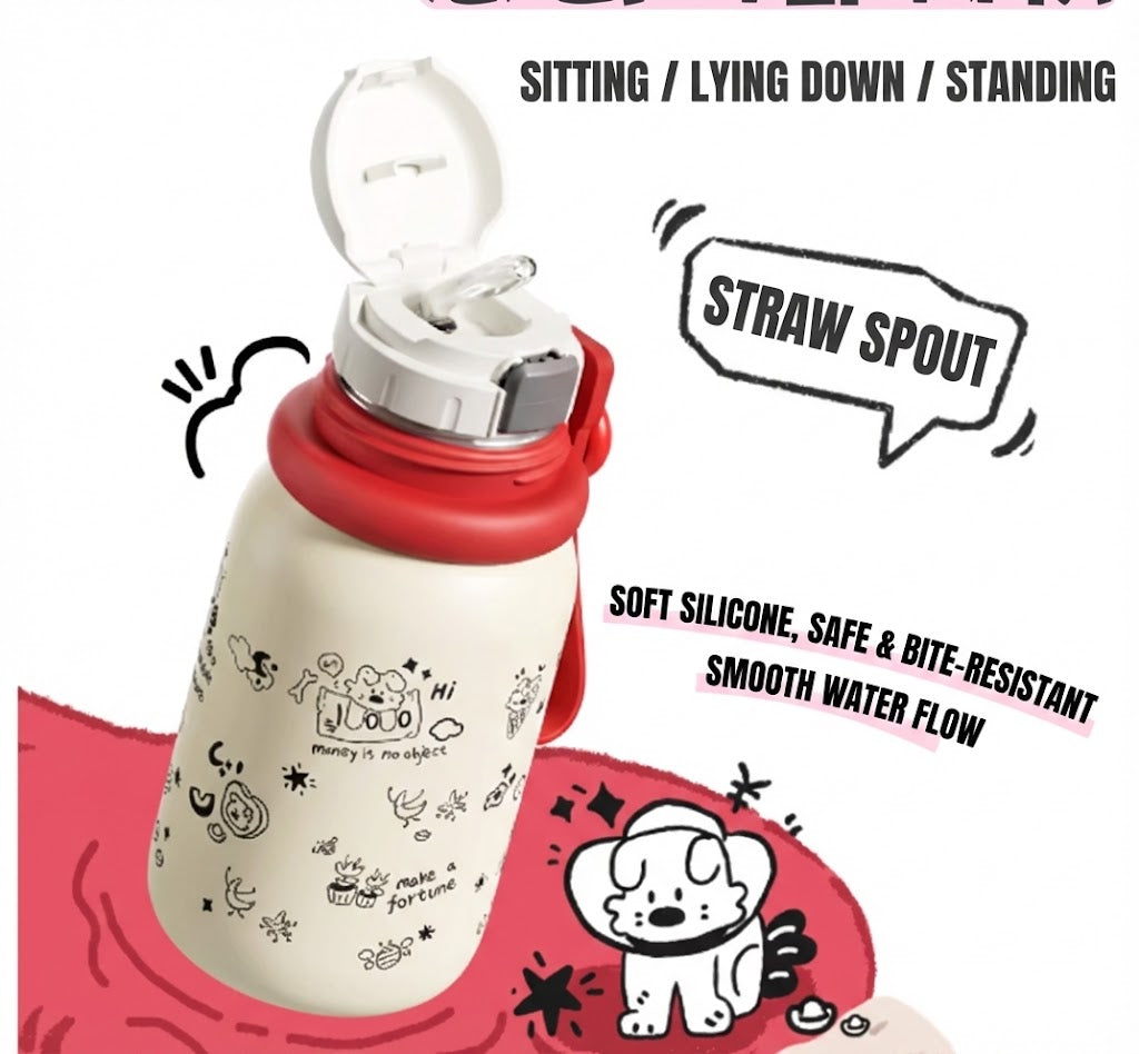 3-in-1 Insulated Bottle 520ml - Straw, Spout & Sharing Cup