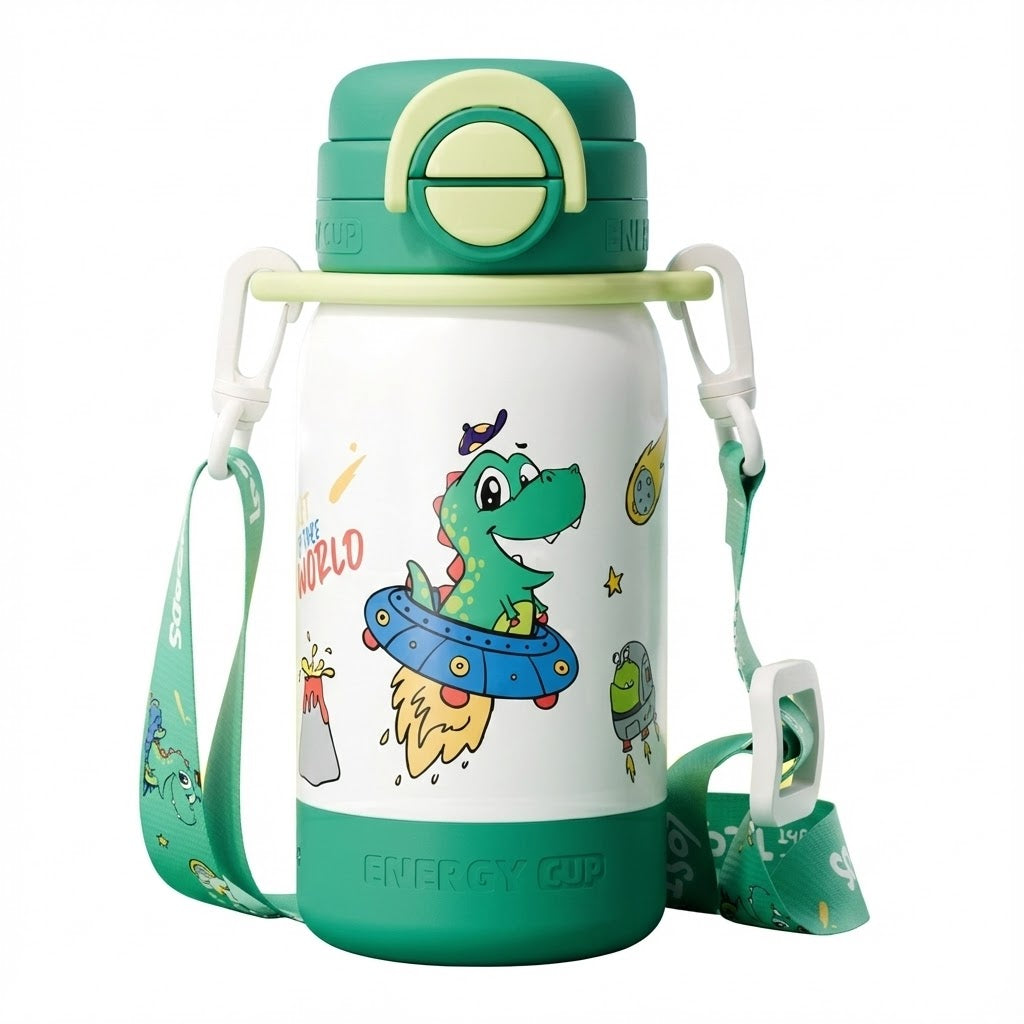 Kids Insulated Water Bottle - 316L Steel & Dual Straw 560ml