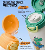 Kids Insulated Water Bottle - 316L Steel & Dual Straw 560ml