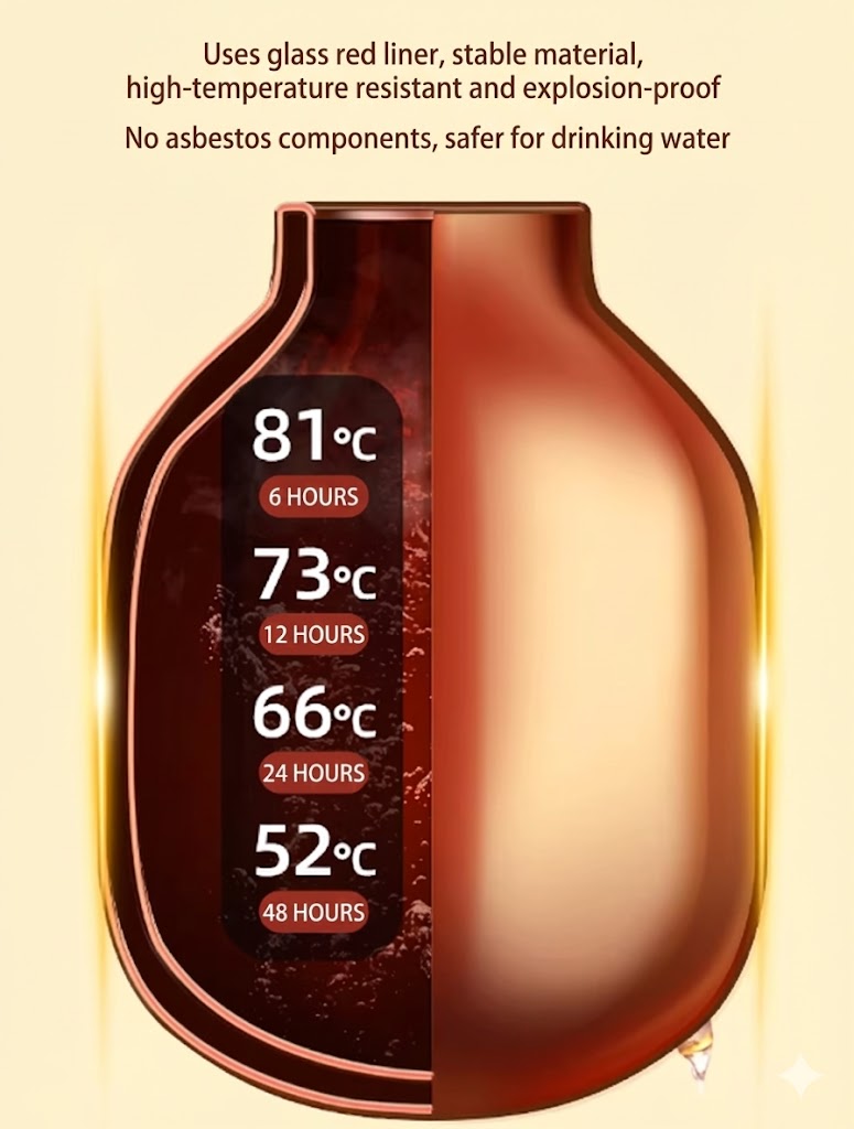 Smart Thermal Carafe 1.5L - Red Glass Liner & Temp Display