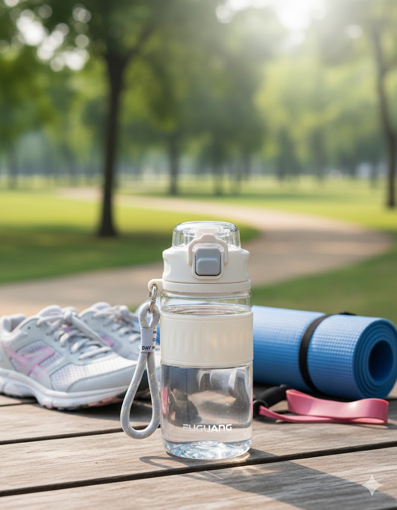 Tritan Sports Water Bottle - Leak-Proof 550ml Flask with One-Click Lid