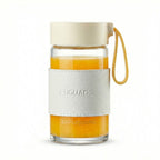 Borosilicate Glass Travel Mug with Insulated Sleeve & Integrated Handle